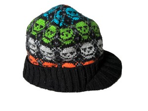 Old Navy Baby Toddler Boys Warm Skeleton Hat Halloween Green Black Medium M