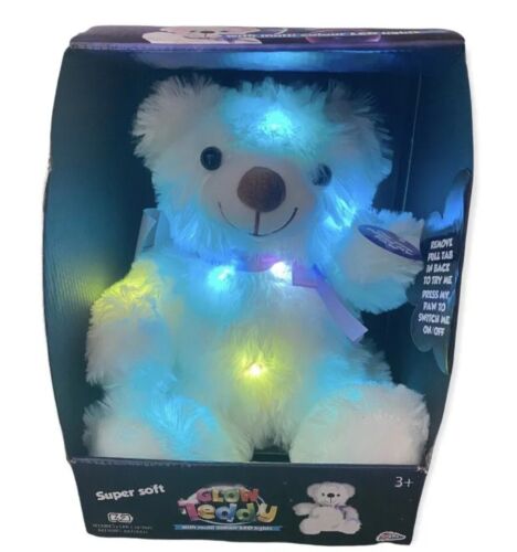 NEW Grafix Glow Teddy Bear Super Soft Plush Multi Colour LED Lights (RARE!!)