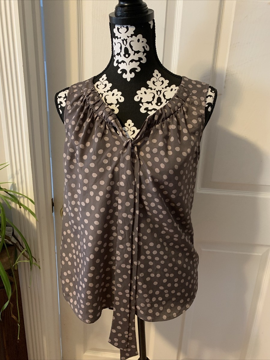 Loft Polka Dot Tank Blouse Top Work/Office Wear Womens SZ M #762