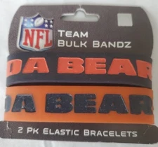  Chicago Bears Team Bluk Arm  Bandz ( 2 Bk Elastic Bracelets)  