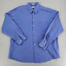 Alfani 100 Cotton Mens Blue XL Long Sleeve Peaked Collar Single Needle Shirt