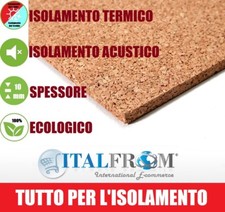 2 Pannelli in Sughero Naturale per Isolamento Termico/Acustico 100x50x2cm -1MQ
