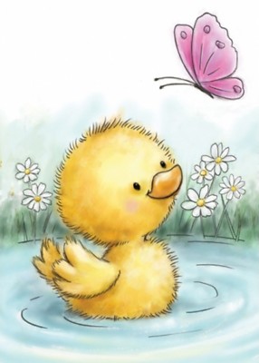 Spring Duck Pond Butterfly Unmounted Rubber Stamp Wild Rose Studio CL513 New