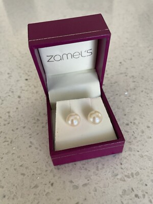 Zamel's Sterling Silver 7.5-8mm Freshwater Pearl Stud Earrings Boxed