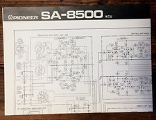 Pioneer SA-8500 KCU Amplifier Large Fold Out Schematic Original  2