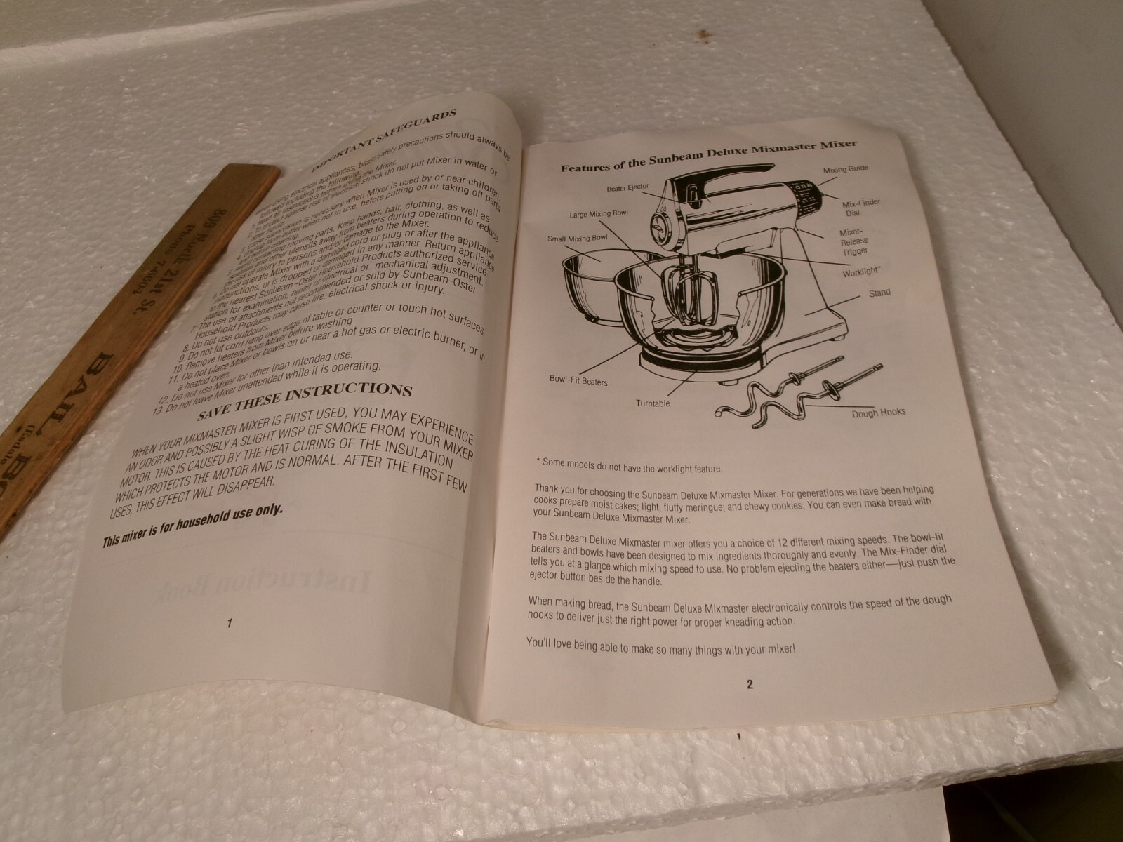 Sunbeam Deluxe Mixmaster Mixer Instruction Book 1993