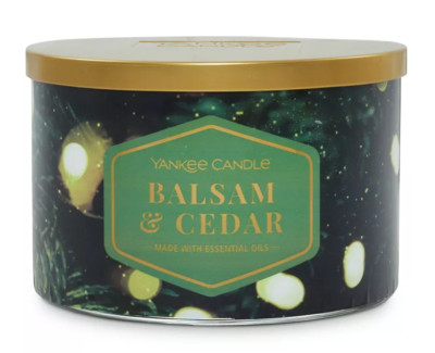 Yankee Candle Novelty Three-Wick Balsam & Cedar Candle, 18 oz.