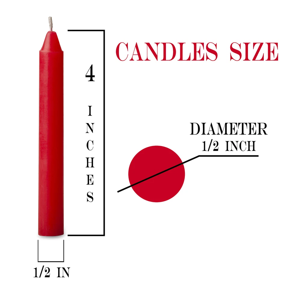 100 pc Bulk Red Christmas Tree Candles For Chime,Pyramid,Carousel- 4 x 1/2 inch - Изображение 2 из 4