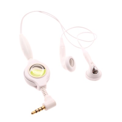 Headphones Retractable Earphones Hands-free Headset 3.5mm w Mic for Cell Phones
