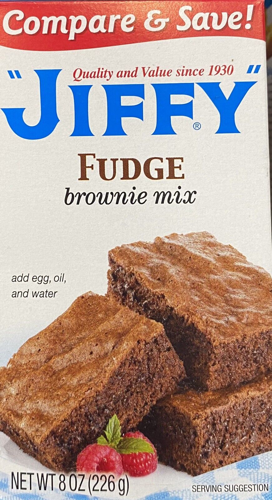 Jiffy FUDGE BROWNIE Mix 8 Oz Baking Box - FREE SHIPPING