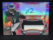 Nelson Agholor 2015 Topps Finest #AJRR-NA Pink Refractor Rookie Patch Auto #7/10