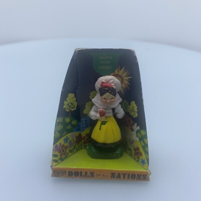 Vintage 1974 Stevens Dolls of all Nations Andria From Greece 2.25'' rubber figure