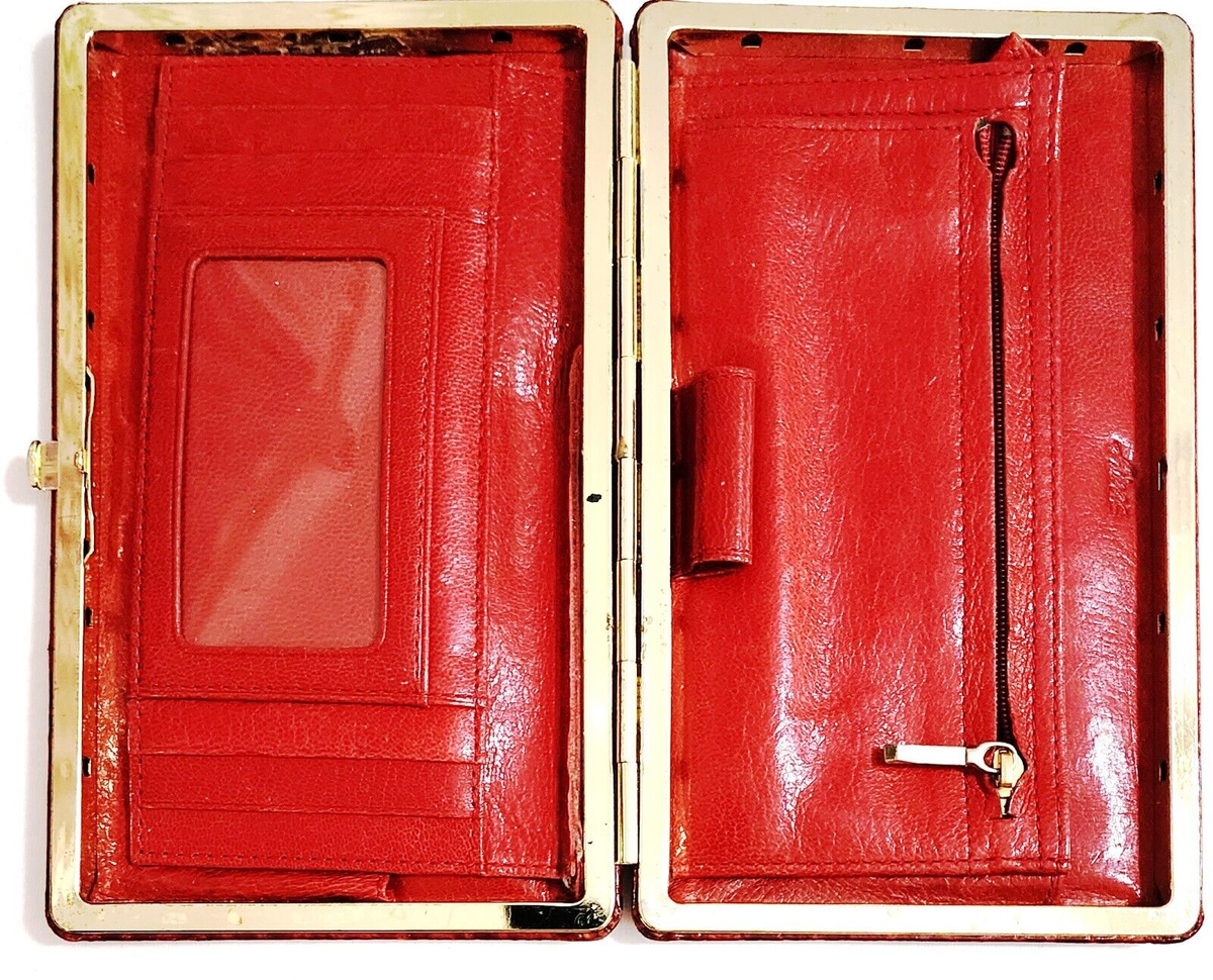 Red Croc Style Clutch Wallet | eBay