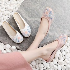 Women's Chinese Style Hanfu Knitted Jacquard Fabric Inner High and Low Slippers