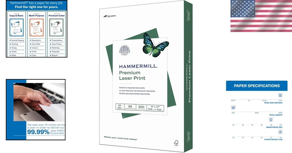 Ultra-Smooth 32 lb Laser Print Paper, 11 x 17 Tabloid - 500 Acid-Free Sheets - Image 2 of 4