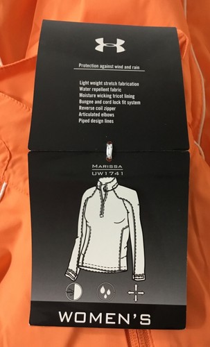 Under Armour Women Windbreaker Rain Jacket 1/2 Zip Orange Size XL - Picture 4 of 4