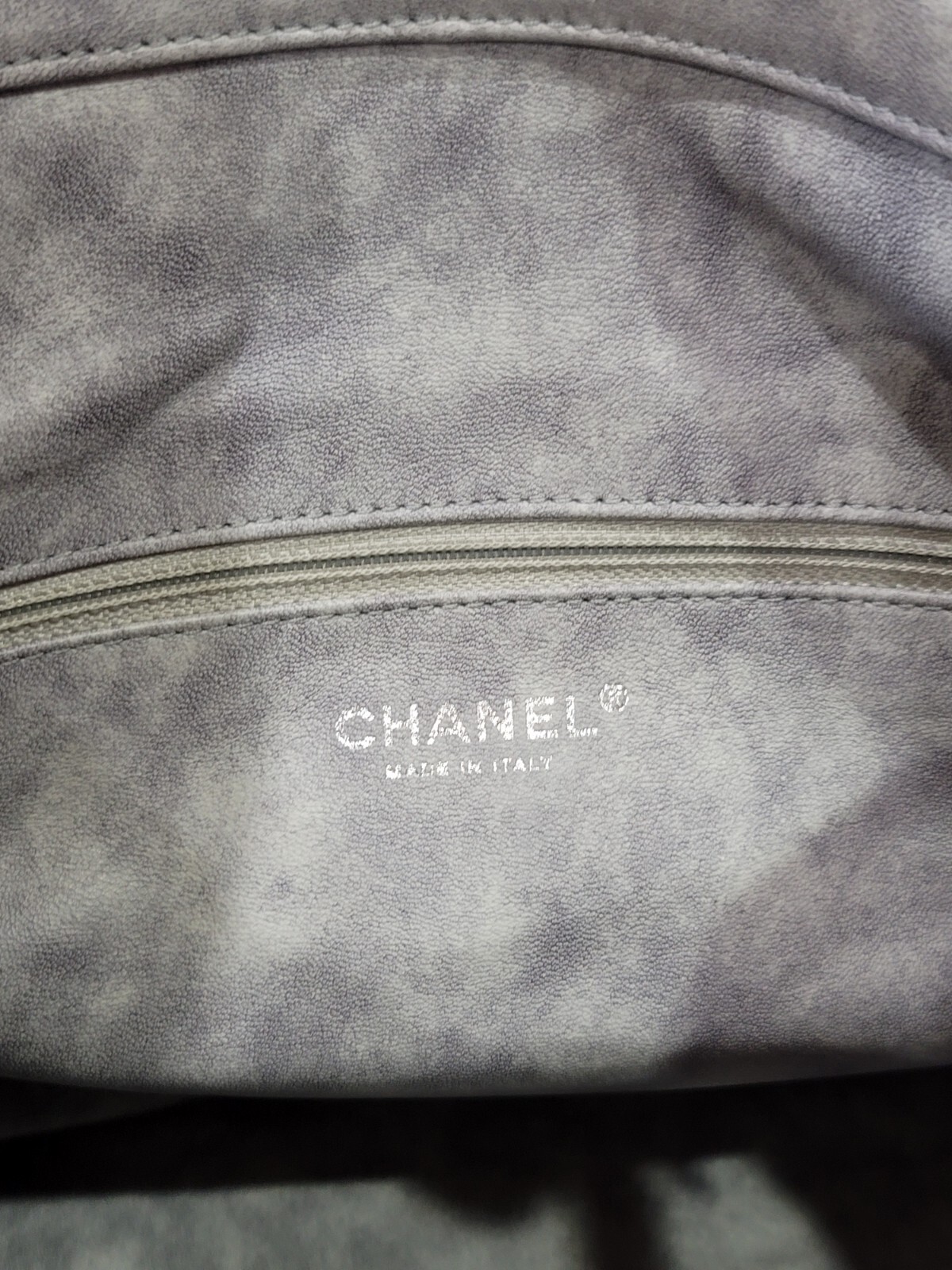 Chanel PYTHON SKIN LEATHER LARGE HANDBAG GRAY CRE… - image 22