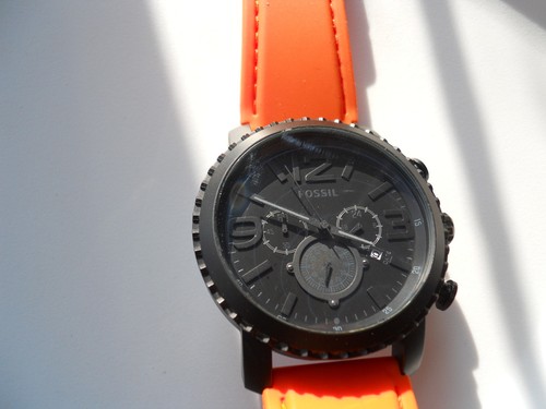 Fossil chronograph mens silicon rubber 