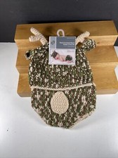NEW Hand Crocheted Baby Hat  Diaper Cover Set Camouflage 0-9M Deer Theme