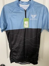Nine Bull Men's Black/Blue Short Sleeve Cycling Shirt Size S New w/tag