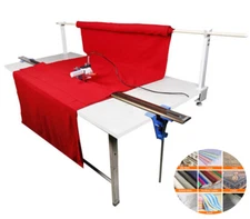 TECHTONGDA 110V High Speed Fabric End Cutter w/74.8" Rack & Digital Counter