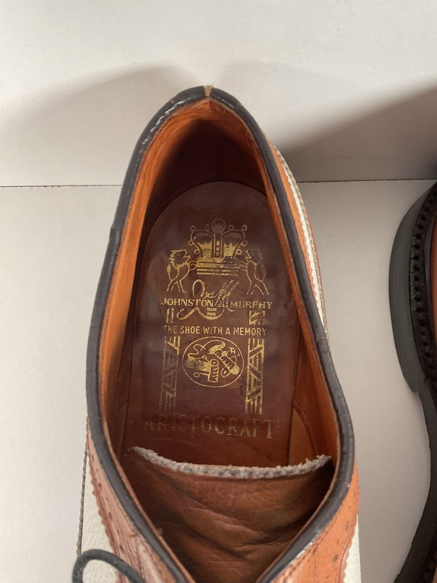 Vintage 1950s Johnston Murphy Aristocraft Spectator Shoes 10 C JR