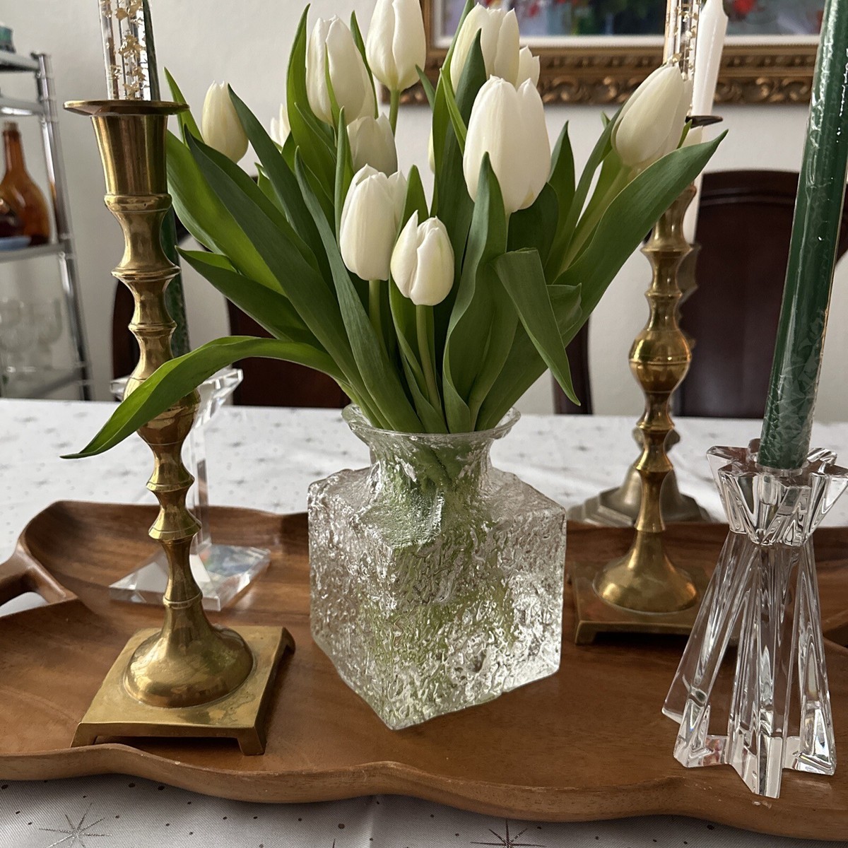 Signed “Crocus” Ice Glass Vase Iittala Finnish Artist Timo