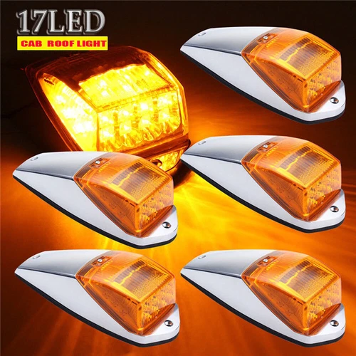 5x17LED Amber Cab Roof Top Clearance Marker Running Light For Kenworth Peterbilt - Picture 21 of 21