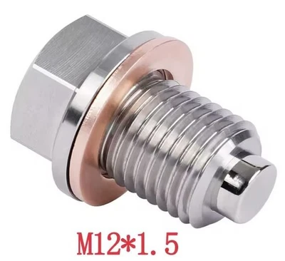 M12 x 1.5mm Stainless Steel Engine Neodymium Magnetic Oil Drain Plug Sump Pan - Image 1 of 3