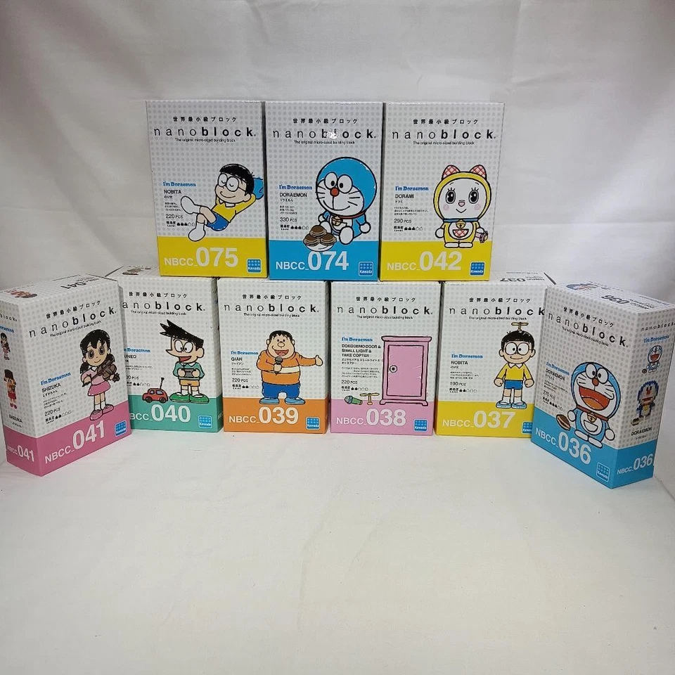 Nanoblock Doraemon Nobita Shizuka Gian Suneo Dorami 9 Figure Block Set NBCC - Image 3 of 4