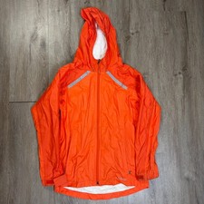 LL Bean Kids' Trail Model Rain Jacket Orange M 10-12 Youth Hooded Waterproof