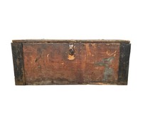 Antique Primitive Rustic Wood Carpenters Ches...