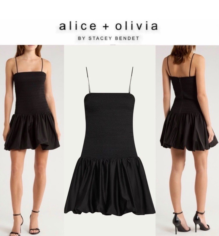 ALICE + OLIVIA Arden Drop-Waist Bubble Mini Dress $395