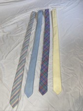 Lot Of 4 Boys Pastel Ties- Yellow, Blue, Purple Plaid, Pastel Striped
