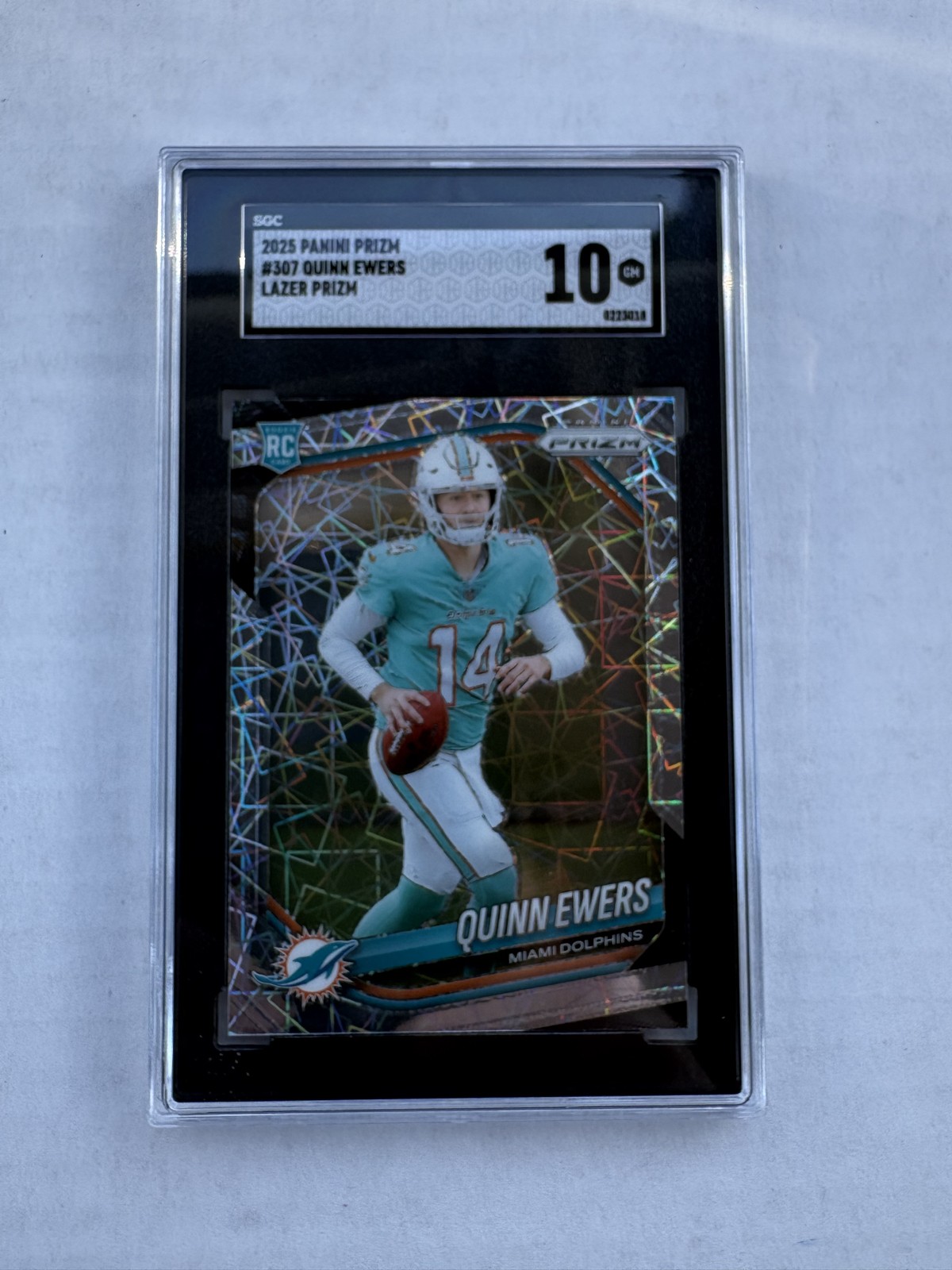 2025 Panini Prizm - Rookies Quinn Ewers #307 Lazer Prizm (RC) SGC 10