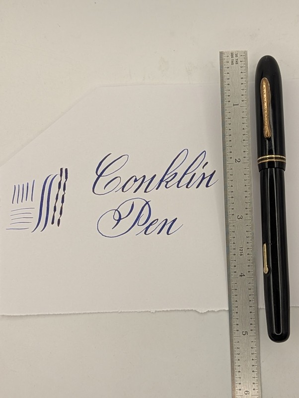 Conklin Black Fountain Pen 14k Flexible Gold Nib Restored