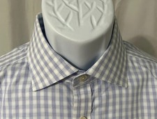    Charles Tyrwhitt Men  s Non-Iron Extra Slim Fit Dress Shirt 16/33 White Blue  