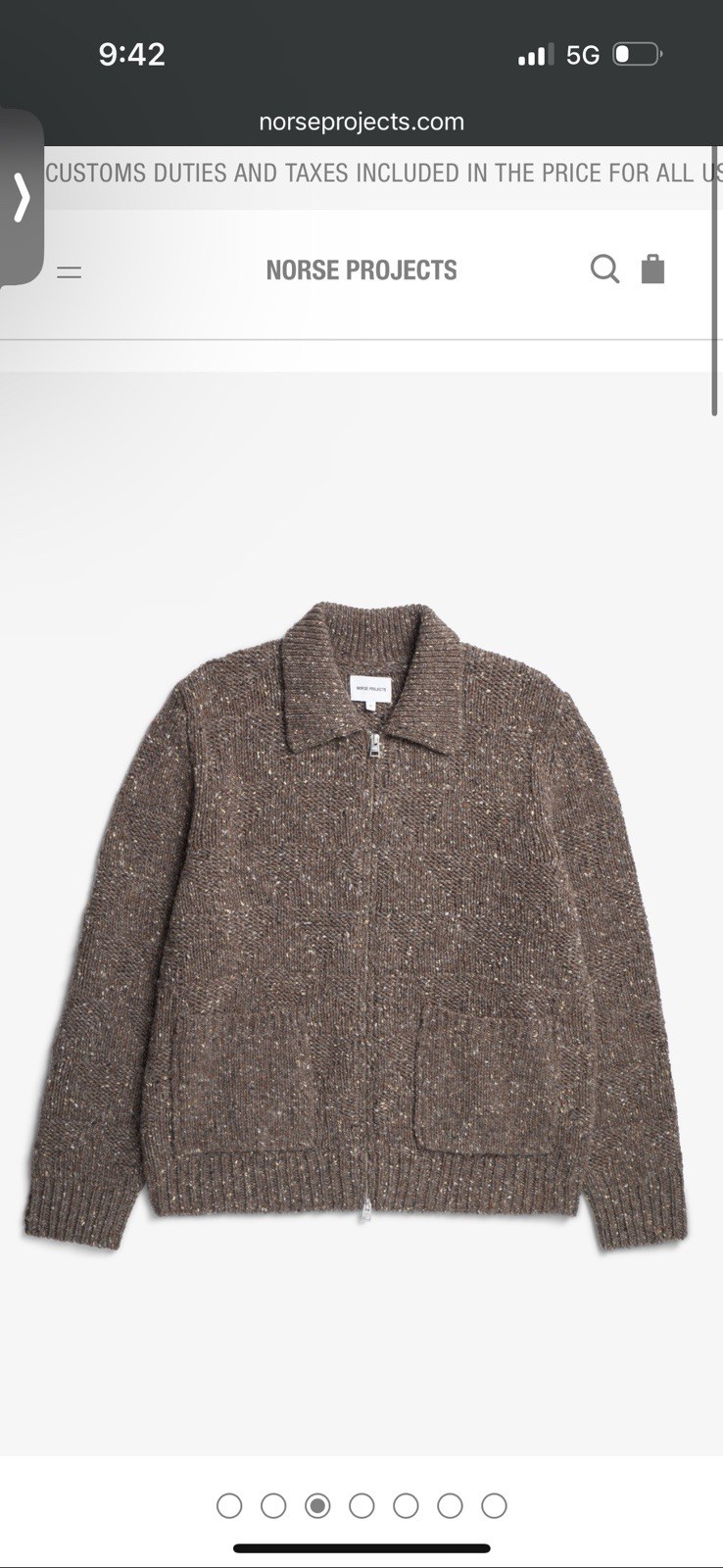 Norse Projects ERIK DONEGAL DIAMOND JACKET size large New Men's US L / EU 52-54 image 7