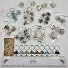 50x Silver Tree of Life Gem Stone Key Ring Bag Tag Gemstone Bundle Joblot Crafts