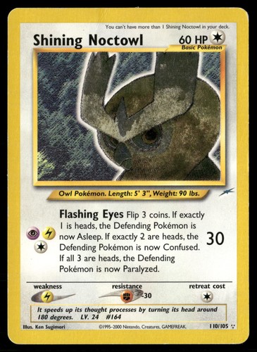 Shining Noctowl 110/105 Secret Rare Neo Destiny Pokemon Holo Lightly Played