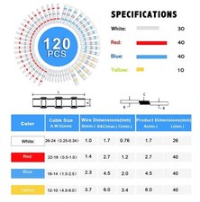 120PCS Solder Sleeve Seal Heat Shrink Butt Wire Connectors Terminals Waterproof