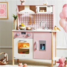 Wooden Kids Kitchen Playset with Realistic Sounds - Ideal for Toddler Role Play