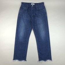 Moussy Vintage Jeans Womens 30x29 Wide Straight Leg Button Fly Denim Japan