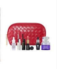 Lancome 8pc Skincare  Makeup Bag. Travel Size. New In Sealed Plastic 