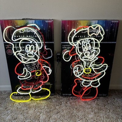 Disney Magic Holiday LED Mickey & Minnie Mouse Neon Sign Gemmy