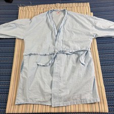 Victorias Secret Robe Womens Large Blue Cotton Kimono Belted Lightweight