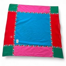 Vintage Yves Saint Laurent YSL Colorblock Scarf Pink Blue Red Green 27" AS IS