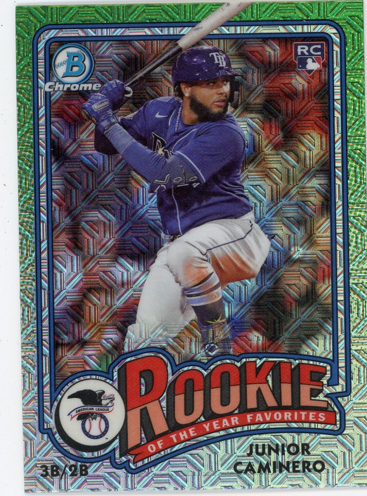 2024 Bowman ROY Favorites Mojo Refractor RC Junior Caminero #8 Rays