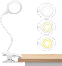 Rechargeable Clip-On Reading Light, 28 LEDs, 3 Color × 3 Brightness, Touch Contr