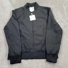 Calvin Klein Bomber Jacket Mens Large Black Full Zip Reprocessed Polyester New